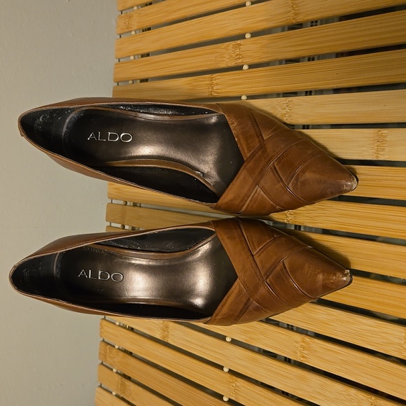 Aldo brown leather pointy toed heels - Picture 2 of 12